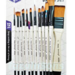 Keep Smiling 12pcs Mix Paint Brushes Set for Watercolor Acrylic Oil Gouache Painting