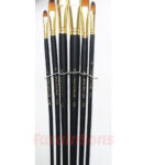 Keep Smiling 6pcs Black Color Filbert Paint Brushes Set for Watercolor Acrylic Oil Gouache Painting