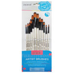 Corot 12pcs White Color Filbert Paint Brushes Set for Watercolor Acrylic Oil Gouache Painting