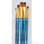 Keep Smiling 5pcs Blue Color Cut Paint Brushes Set for Watercolor Acrylic Oil Gouache Painting
