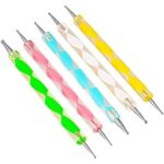 Mandala and Acrylic Dotting Tool 5pcs Set Embossing Stylus for Pottery Ceramic and Polymer Clay