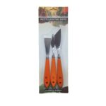 Keep Smiling 3 Pieces Set Fine Stainless Steel Wood Handle Art Drawing Palette Scraper Tools