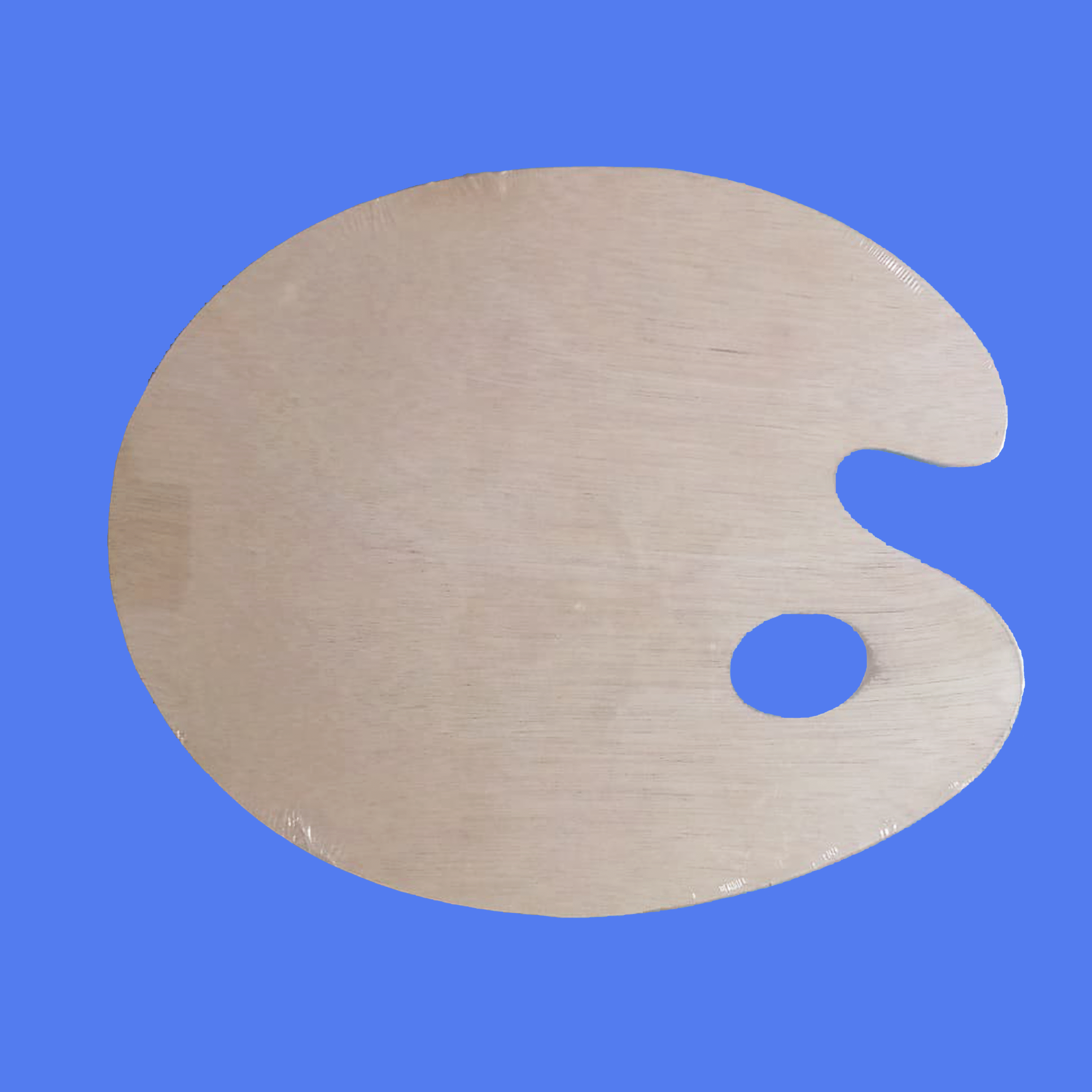 Untitled-2 Oval-Shaped Wooden Paint Palette for Artist Acrylic Oil Painting with Convenient Thumb Hole - Image 1