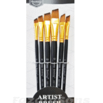 Keep Smiling 6pcs Black Color Cut Paint Brushes Set for Watercolor Acrylic Oil Gouache Painting