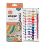 Marie’s Acrylic Paint Set – Pack of 12 Colors | 6ml & 12ml Tubes | Artist & Student Quality