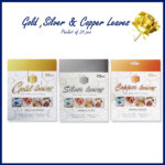 Keep Smiling Gold Leaf | Silver Leaf | Copper Leaf 25 Sheets Pack For Decorative Art Work And Calligraphy Purposes