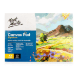 Mont Marte Signature Canvas Pad – 10 Sheets | A3 Size | 280gsm Artist Canvas Paper