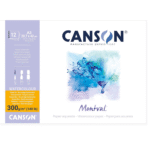 Canson Montval 300gsm Watercolour Practice Paper pad Including 12 Sheets, Size:A3, Natural White and Cold Pressed