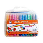 Omega Colorix Silky Twisters Super Soft 3-in-1 Crayons – 12 Colors Set with Brush