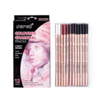 Corot Earthy Tones Coloured Charcoal Pencil Set - 12 Piece
