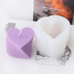 Geometric Stacked Heart Silicone Mold – 3D Tiered Love Heart Resin & Candle Mold for Valentine’s Day Decor, Aesthetic Pillar Candles, and DIY Art