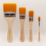 Professional 4-Flat Brush Set – Soft Synthetic Hairs for Varnish, Glaze, & Watercolor