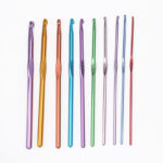 10-Piece Premium Multi-Color Aluminum Crochet Hook Set