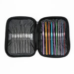 22-Piece Premium Crochet Hook Set with Zippered Travel Case – Aluminum & Steel Hooks