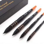 Dainayw Professional Round Watercolor Mop Brush | Squirrel & Horse Hair Blend | Sizes #1, #2, #4, #6 | For Gouache, Wash, & Ink