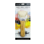 Corot Professional Flat Bristle Brush Set - 3 Piece (Sizes 2, 4, 6) for Watercolor, Acrylic, Oil and Gesso