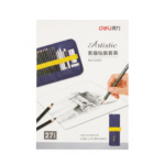 Deli 27-Piece Professional Sketching & Drawing Set - Includes Graphite Pencils, Charcoal, & Portable Roll-Up Canvas Case