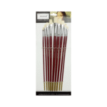 The Corot Collection 9-Piece Professional Synthetic Bristle Flat Artist Brush Set for Acrylic, Oil, & Watercolor