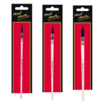 Mont Marte Professional Series Watercolor Traditional Mop Brush – Natural Hair & Wood Handle (Sizes 0, 2, 4)