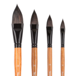 Professional Squirrel Hair Mop Brush – Fine Detail & Wash Round Artist Brush for Watercolor & Ink