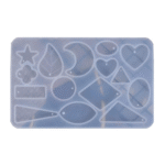 15-Design Multishape Silicone Resin Mold for Keychains & Jewelry