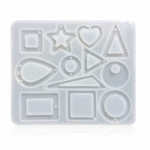 12-Design Silicone Resin Mold for Keychains & Earrings - Geometric & Novelty Shapes