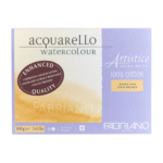 Fabriano Artistico Extra White Watercolor Pad – 100% Cotton, Cold Pressed, 300gsm (12x16 inches)