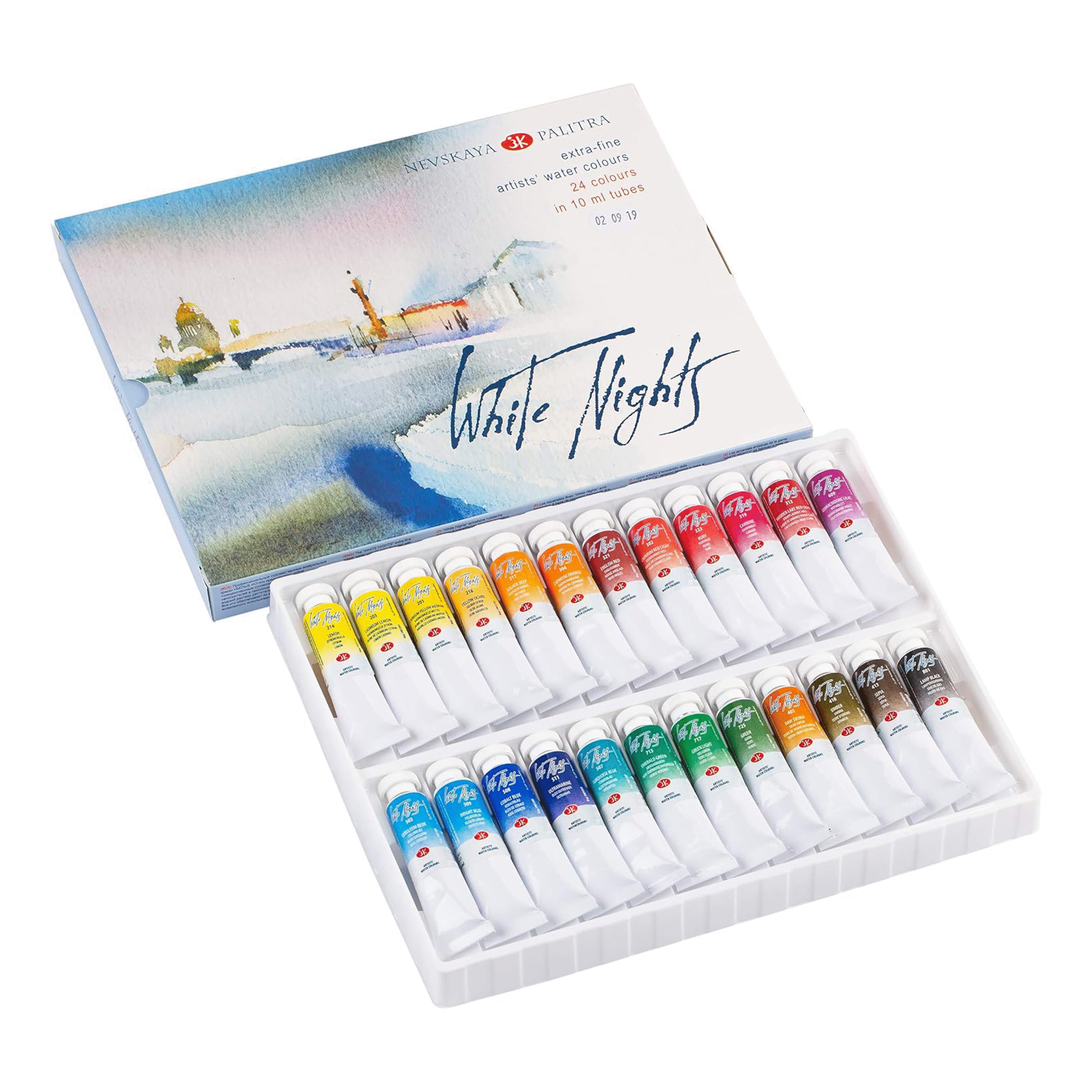 tube 24 1 White Nights Professional Watercolor Set - 24 Tubes x 10ml - Extra Fine Artists' Grade by Nevskaya Palitra - Image 1
