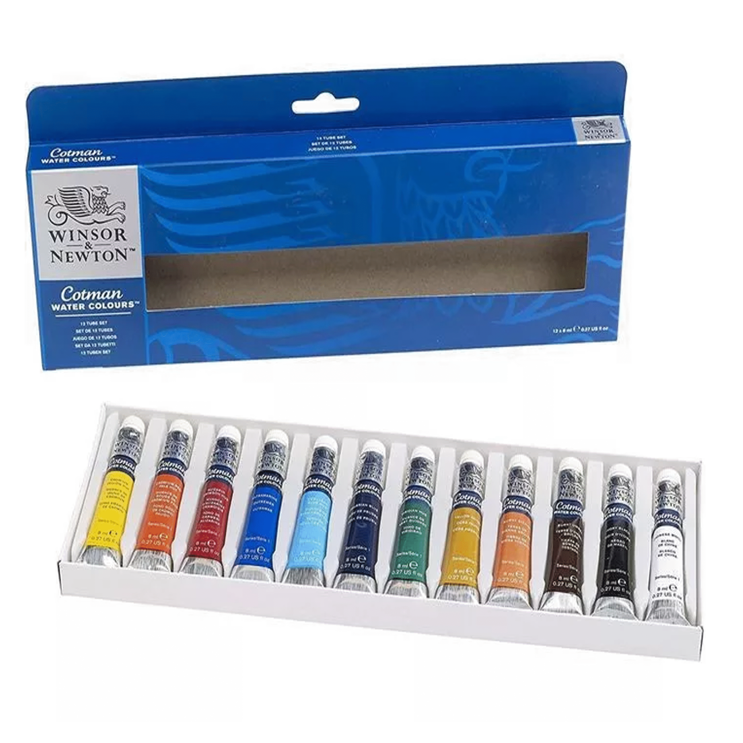 winsor newton 12 tube set Winsor & Newton Cotman Watercolor Set - 12 Tubes x 8ml - High Quality Artist Paint - Image 1