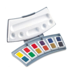 Pelikan 725D/12 Study Watercolor Box - 12 Vibrant Colors with Integrated Mixing Palette