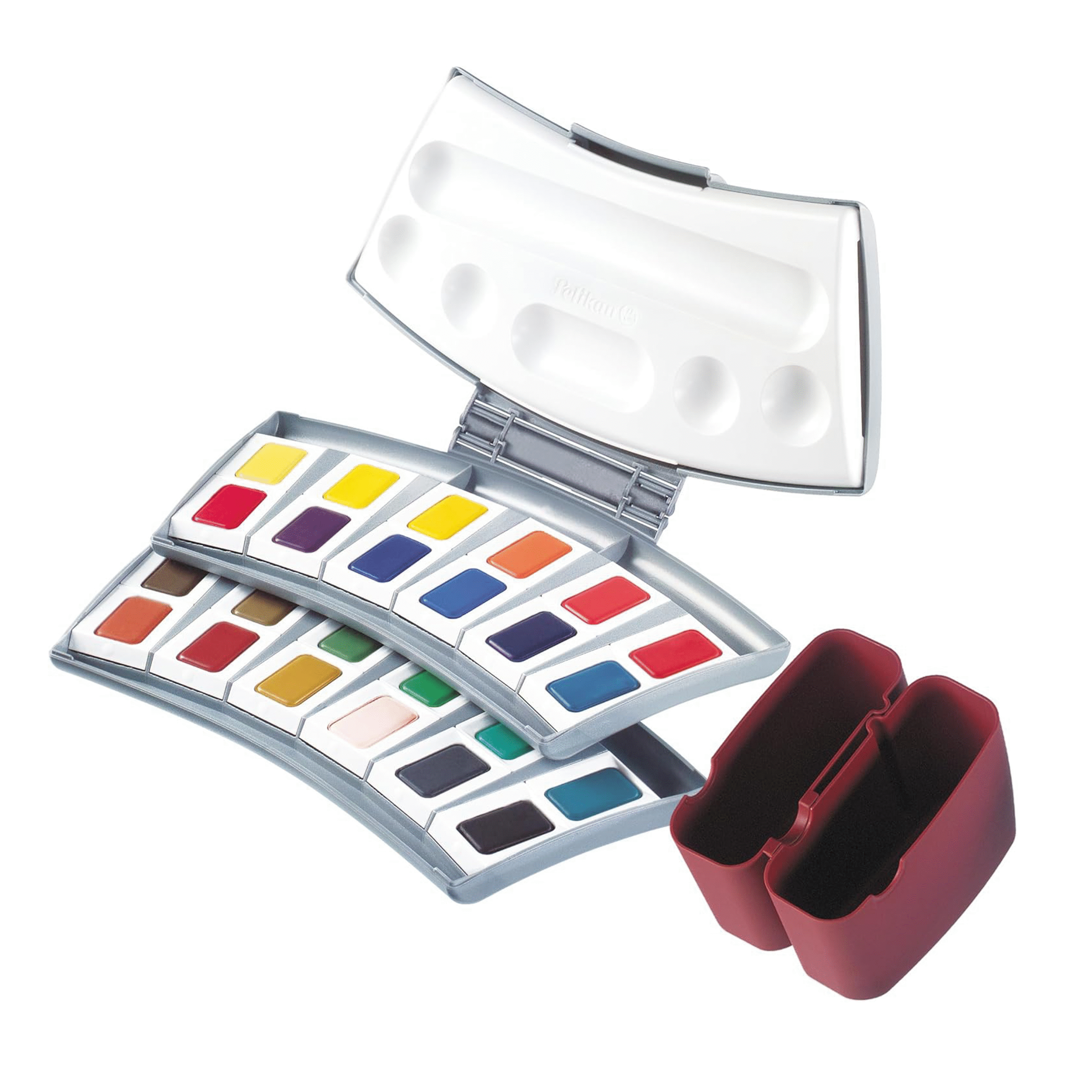 water color 24 1 Pelikan 725D/24 Study Watercolor Box - 24 Vibrant Colors & Integrated Water Cups - Image 1