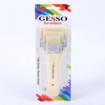 Keep Smiling 3 Pcs Gesso Brush Set – Wide Flat Bristle Brushes for Priming, Varnishing & Backgrounds